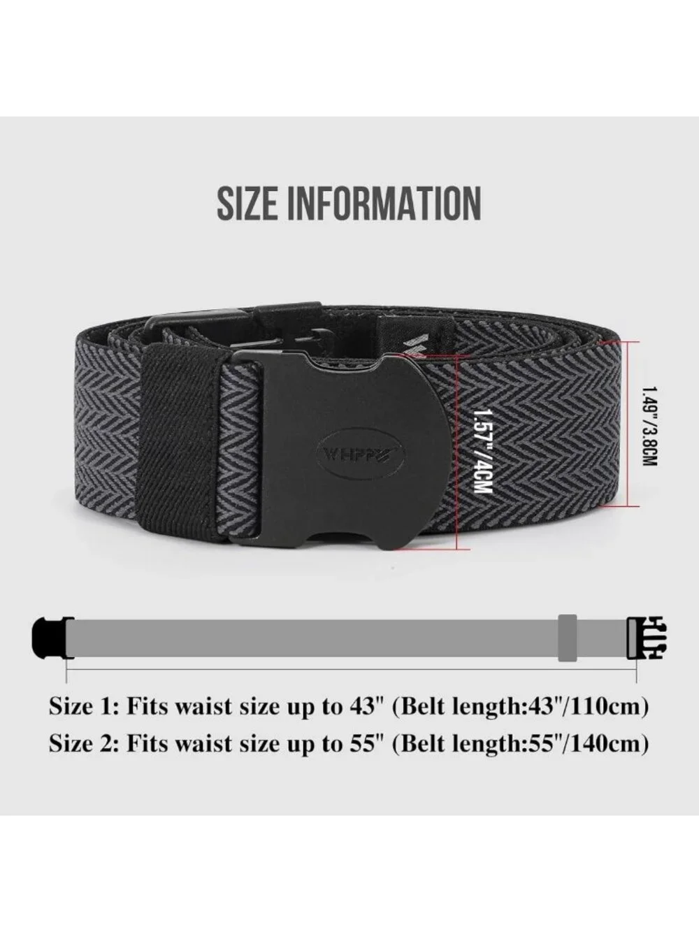 Unisex Elastic Stretch Adventure Web Belt - Adjustable Non-Metal Buckle for